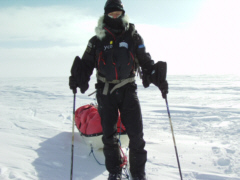 Snow Poles and Sledge, Chris Foot in the Antarctic